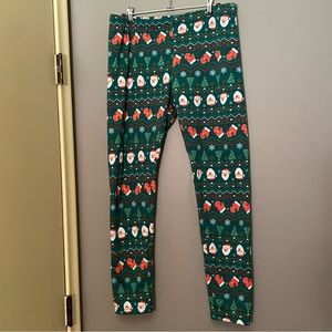 Christmas Santa leggings - warm soft pants ugly sweater